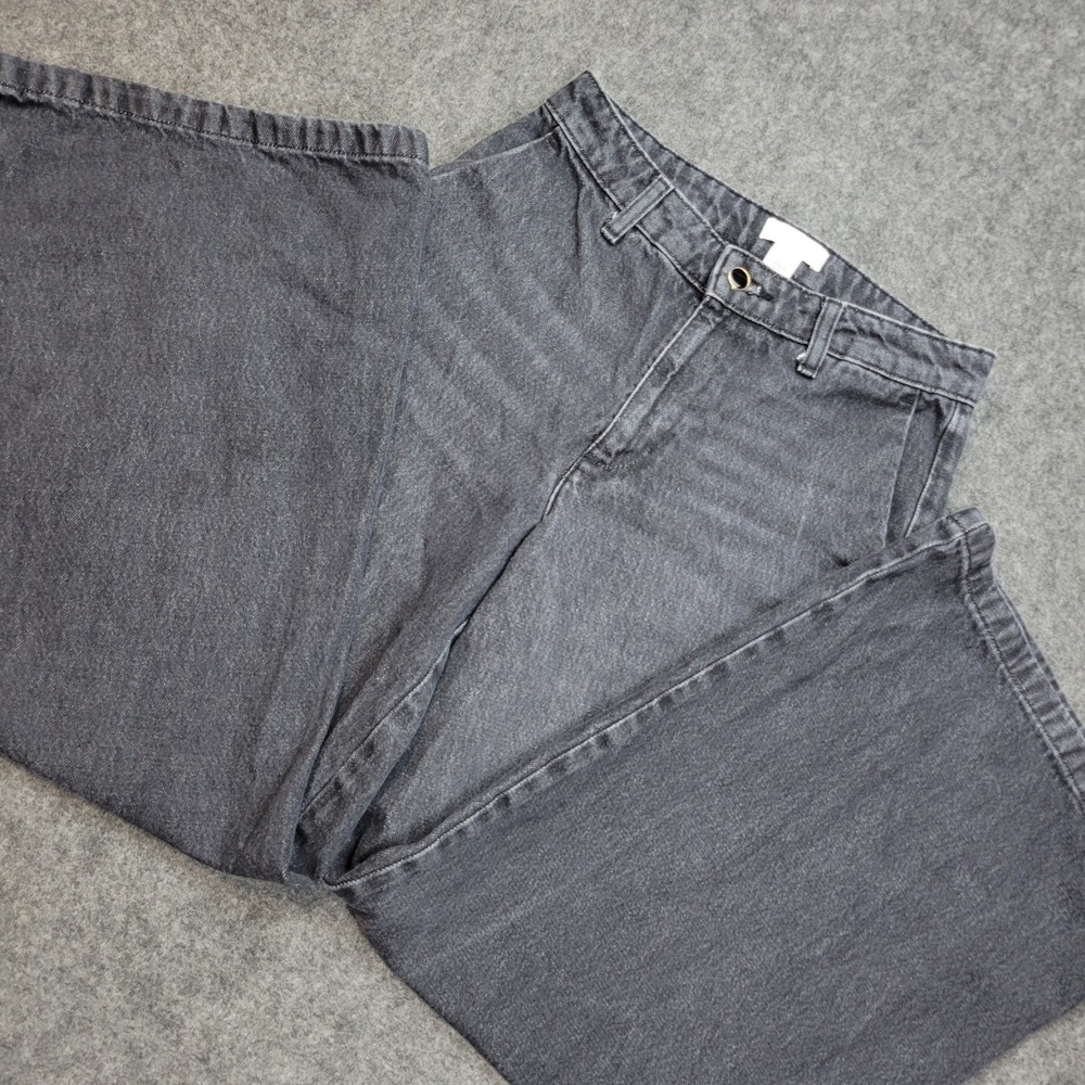 HM Jeans Womens 6 Black High Rise Relaxed Fit Baggy Wide Leg Streetwear Y2K